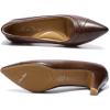 imageMona flying Womens Leather Pointed Toe Dress Pumps Comfort High Heels Office Work Shoes for LadiesCoffee