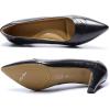 imageMona flying Womens Leather Pointed Toe Dress Pumps Comfort High Heels Office Work Shoes for LadiesDark Black