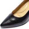 imageMona flying Womens Leather Pointed Toe Dress Pumps Comfort High Heels Office Work Shoes for LadiesDark Black