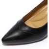imageMona flying Womens Leather Pointed Toe Dress Pumps Comfort High Heels Office Work Shoes for LadiesDeep Black