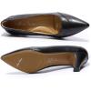 imageMona flying Womens Leather Pointed Toe Dress Pumps Comfort High Heels Office Work Shoes for LadiesDeep Black