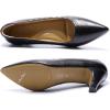 imageMona flying Womens Leather Pointed Toe Dress Pumps Comfort High Heels Office Work Shoes for LadiesPure Black