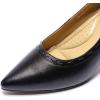 imageMona flying Womens Leather Pointed Toe Dress Pumps Comfort High Heels Office Work Shoes for LadiesPure Black