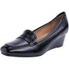 imageMona flying Womens Leather Closed Toe 2 inches Wedges Pumps Square Toe Comfortable Heeled Office Work Dress Shoes for LadiesBlack