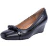 imageMona flying Womens Leather Closed Toe 2 inches Wedges Pumps Square Toe Comfortable Heeled Office Work Dress Shoes for LadiesDark Black