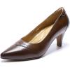 imageMona flying Womens Leather Pointed Toe Dress Pumps Comfort High Heels Office Work Shoes for LadiesChocolate