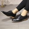 imageMona flying Casual Wing Tip Oxfords Brogue for Women Ladies Handmade Lace up Leather Derby ShoesBlack
