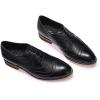 imageMona flying Casual Wing Tip Oxfords Brogue for Women Ladies Handmade Lace up Leather Derby ShoesBlack