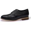 imageMona flying Casual Wing Tip Oxfords Brogue for Women Ladies Handmade Lace up Leather Derby ShoesBlack