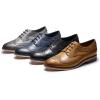 imageMona flying Casual Wing Tip Oxfords Brogue for Women Ladies Handmade Lace up Leather Derby ShoesBlack