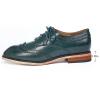 imageMona flying Casual Wing Tip Oxfords Brogue for Women Ladies Handmade Lace up Leather Derby ShoesBlackGreen