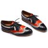 imageMona flying Casual Wing Tip Oxfords Brogue for Women Ladies Handmade Lace up Leather Derby ShoesBlackrecocoo Red