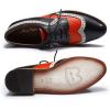 imageMona flying Casual Wing Tip Oxfords Brogue for Women Ladies Handmade Lace up Leather Derby ShoesBlackrecocoo Red