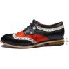 imageMona flying Casual Wing Tip Oxfords Brogue for Women Ladies Handmade Lace up Leather Derby ShoesBlackrecocoo Red