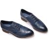 imageMona flying Casual Wing Tip Oxfords Brogue for Women Ladies Handmade Lace up Leather Derby ShoesBlue