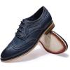 imageMona flying Casual Wing Tip Oxfords Brogue for Women Ladies Handmade Lace up Leather Derby ShoesBlue