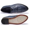 imageMona flying Casual Wing Tip Oxfords Brogue for Women Ladies Handmade Lace up Leather Derby ShoesBlue