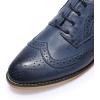 imageMona flying Casual Wing Tip Oxfords Brogue for Women Ladies Handmade Lace up Leather Derby ShoesBlue