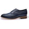 imageMona flying Casual Wing Tip Oxfords Brogue for Women Ladies Handmade Lace up Leather Derby ShoesBlue
