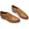 imageMona flying Casual Wing Tip Oxfords Brogue for Women Ladies Handmade Lace up Leather Derby ShoesBrown