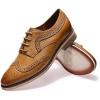 imageMona flying Casual Wing Tip Oxfords Brogue for Women Ladies Handmade Lace up Leather Derby ShoesBrown