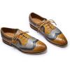 imageMona flying Casual Wing Tip Oxfords Brogue for Women Ladies Handmade Lace up Leather Derby ShoesBrowngrey