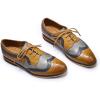 imageMona flying Casual Wing Tip Oxfords Brogue for Women Ladies Handmade Lace up Leather Derby ShoesBrowngrey