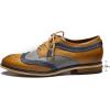 imageMona flying Casual Wing Tip Oxfords Brogue for Women Ladies Handmade Lace up Leather Derby ShoesBrowngrey
