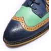 imageMona flying Casual Wing Tip Oxfords Brogue for Women Ladies Handmade Lace up Leather Derby ShoesDark Bluegreen