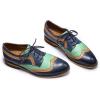 imageMona flying Casual Wing Tip Oxfords Brogue for Women Ladies Handmade Lace up Leather Derby ShoesDark Bluegreen