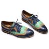 imageMona flying Casual Wing Tip Oxfords Brogue for Women Ladies Handmade Lace up Leather Derby ShoesDark Bluegreen