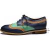 imageMona flying Casual Wing Tip Oxfords Brogue for Women Ladies Handmade Lace up Leather Derby ShoesDark Bluegreen