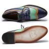 imageMona flying Casual Wing Tip Oxfords Brogue for Women Ladies Handmade Lace up Leather Derby ShoesDark Bluegreen