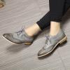 imageMona flying Casual Wing Tip Oxfords Brogue for Women Ladies Handmade Lace up Leather Derby ShoesGrey