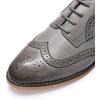 imageMona flying Casual Wing Tip Oxfords Brogue for Women Ladies Handmade Lace up Leather Derby ShoesGrey