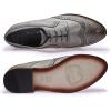imageMona flying Casual Wing Tip Oxfords Brogue for Women Ladies Handmade Lace up Leather Derby ShoesGrey