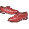 imageMona flying Casual Wing Tip Oxfords Brogue for Women Ladies Handmade Lace up Leather Derby ShoesJujube Red