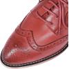 imageMona flying Casual Wing Tip Oxfords Brogue for Women Ladies Handmade Lace up Leather Derby ShoesJujube Red