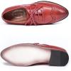 imageMona flying Casual Wing Tip Oxfords Brogue for Women Ladies Handmade Lace up Leather Derby ShoesJujube Red