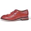 imageMona flying Casual Wing Tip Oxfords Brogue for Women Ladies Handmade Lace up Leather Derby ShoesJujube Red