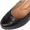 imageMona flying Womens Leather Closed Round Toe 3 inch Chunky High Heel Pumps Office Work Dress Shoes for LadiesBlackness