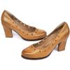 imageMona flying Womens Leather Closed Round Toe 3 inch Chunky High Heel Pumps Office Work Dress Shoes for LadiesTan