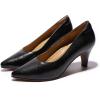 imageMona flying Womens Leather Comfort Closed Pointed Toe Pumps Womens High Heels Work Office Dress Shoes for LadiesBlack