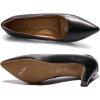 imageMona flying Womens Leather Comfort Closed Pointed Toe Pumps Womens High Heels Work Office Dress Shoes for LadiesBlack