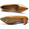 imageMona flying Womens Leather Comfort Closed Pointed Toe Pumps Womens High Heels Work Office Dress Shoes for LadiesBrown