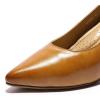imageMona flying Womens Leather Comfort Closed Pointed Toe Pumps Womens High Heels Work Office Dress Shoes for LadiesBrown