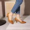 imageMona flying Womens Leather Comfort Closed Pointed Toe Pumps Womens High Heels Work Office Dress Shoes for LadiesBrown