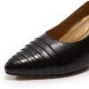 imageMona flying Womens Leather Comfort Closed Pointed Toe Pumps Womens High Heels Work Office Dress Shoes for LadiesDark Black