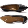 imageMona flying Womens Leather Comfort Closed Pointed Toe Pumps Womens High Heels Work Office Dress Shoes for LadiesDark Black