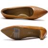 imageMona flying Womens Leather Comfort Closed Pointed Toe Pumps Womens High Heels Work Office Dress Shoes for LadiesUmber